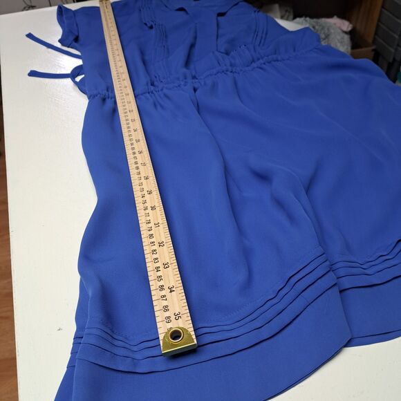 Banana Republic Tank Dress Womens Medium Blue Drawstring Waist Pockets Pullover - Picture 10 of 12